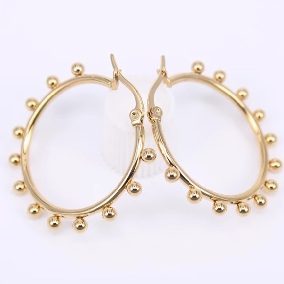 18K gold hoop earrings - Picture 3 of 3